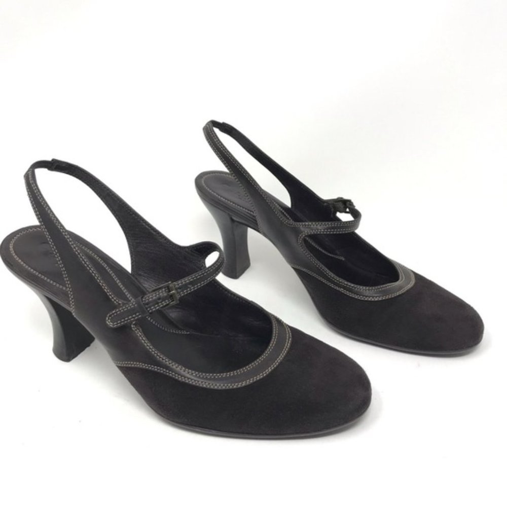 Cole Haan Brown Suede Sling back Heels Size 6.5 M
